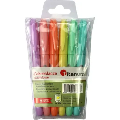 Titanum Zakre�lacze pastelowe 6 szt.