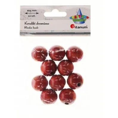 Titanum Koraliki drewniane lakierowane br�zowe 10 szt