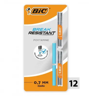 Bic Wk�ady +gumka Break Resistant 0,7mm 12+2 szt