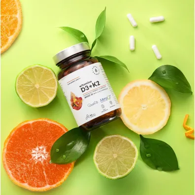 Aura Herbals Witamina D3 4000IU K2100Mcg - suplement diety 90 kaps.
