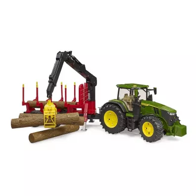 Traktor John Deere 7R 350 z przyczep� le�n� Bruder