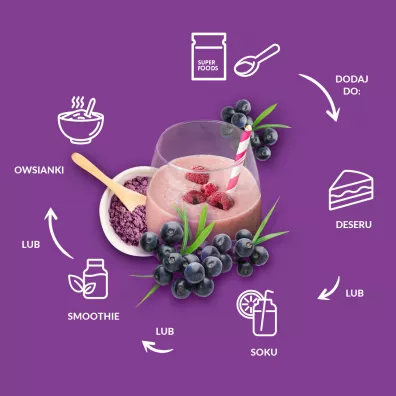 Purella Jagody Acai w proszku 21 g Bio