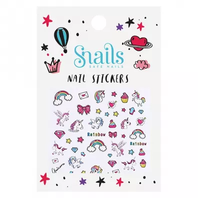 Snails Naklejki na paznokcie dla dzieci Unicorn