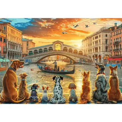 Puzzle 1000 el. Pieski w Wenecji Trefl