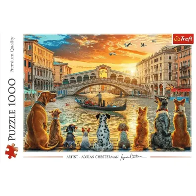 Puzzle 1000 el. Pieski w Wenecji Trefl