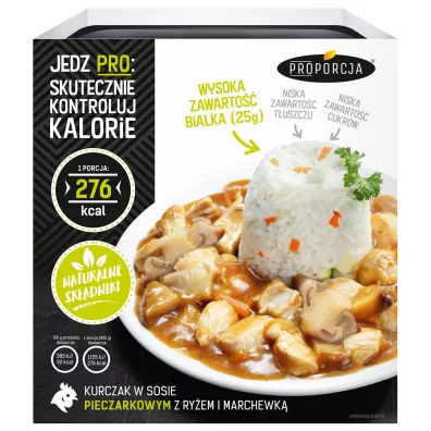 PROporcja Kurczak w sosie pieczarkowym z ry�em i marchewk� 300 g