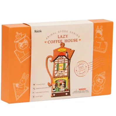 Sk�adany Drewniany Model Puzzle 3D - Leniwa Kawiarnia Robotime