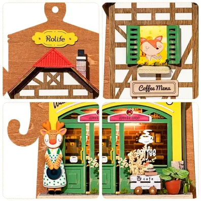 Sk�adany Drewniany Model Puzzle 3D - Leniwa Kawiarnia Robotime