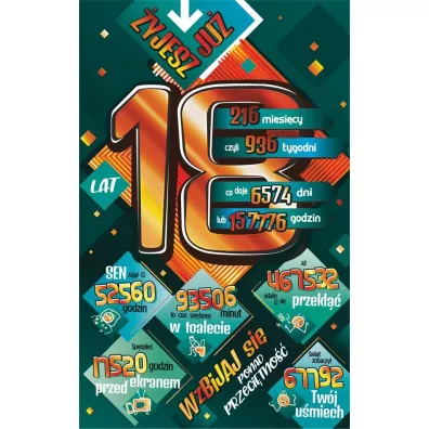 AbCard Kartka okoliczno�ciowa Urodziny 18 ST08