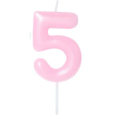 �wieczka na tort - cyferka Candy 5 r�owa 6cm