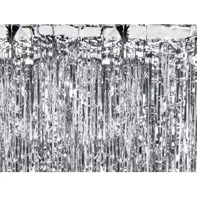 PartyDeco Kurtyna srebrna 90x250cm