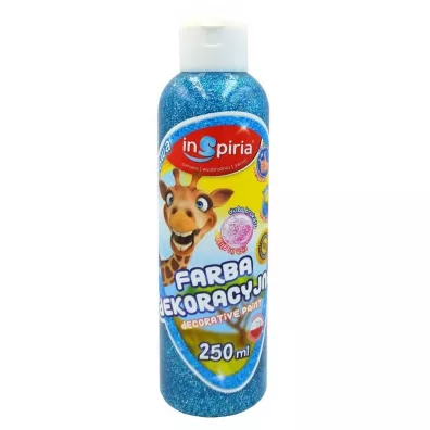InSpiria Farba dekoracyjna brokatowa niebieska 250 ml