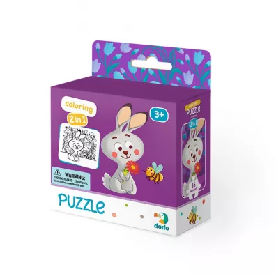 Puzzle 16 el. Zajczek + kolorowanka Dodo