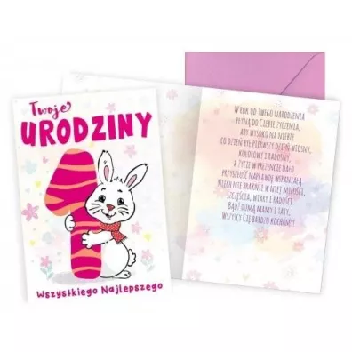 Kukartka Karnet B6 Urodziny 1 Zaj�czek
