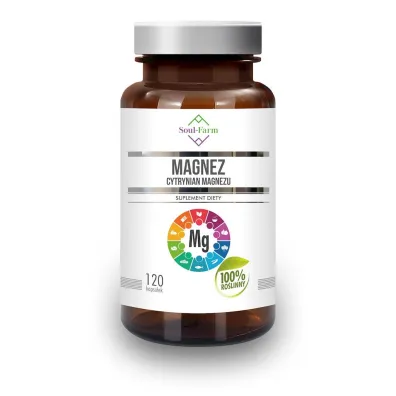 Soul Farm Cytrynian magnezu 650 mg Suplement diety 120 kaps.
