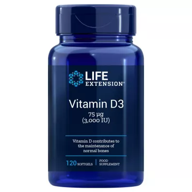 Life Extension Witamina D3 3000 IU Suplement diety 120 kaps.