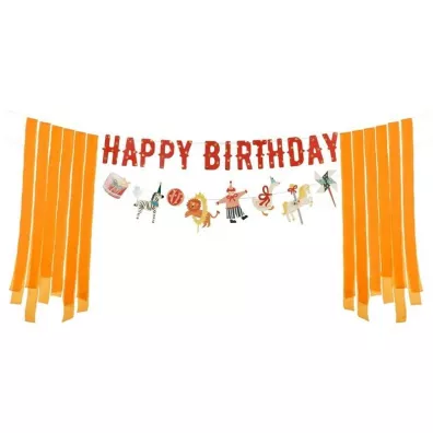 PartyDeco Baner Happy Birthday Cyrk 275cm