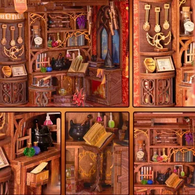 Puzzle Miniaturowy domek Book Nook Pok�j Wsp�lny Szko�y Magii Habarri