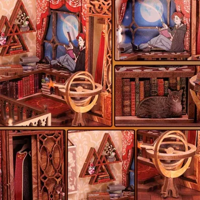 Puzzle Miniaturowy domek Book Nook Pok�j Wsp�lny Szko�y Magii Habarri