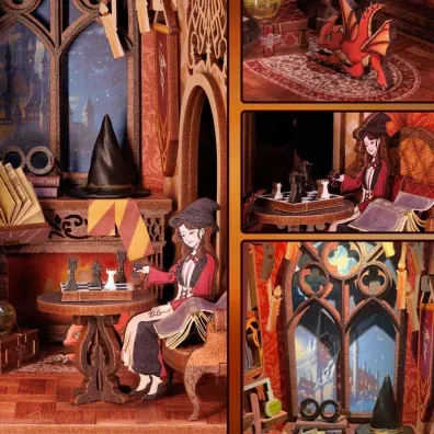 Puzzle Miniaturowy domek Book Nook Pok�j Wsp�lny Szko�y Magii Habarri