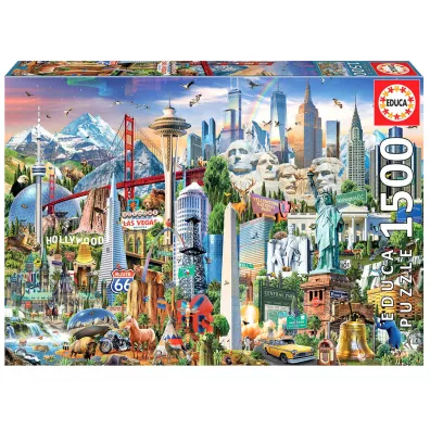 Puzzle 1500 el. Symbole Ameryki Pnocnej Educa