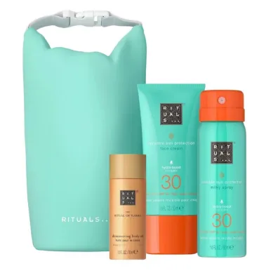 Rituals Zestaw Ritual of Karma Mleczko do opalania + Olejek do cia�a + Krem do twarzy Sun Protection 50 ml + 30 ml + 50 ml