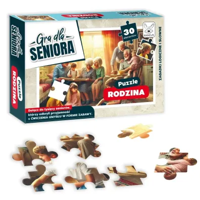 Gra dla Seniora. Puzzle Rodzina Kangur