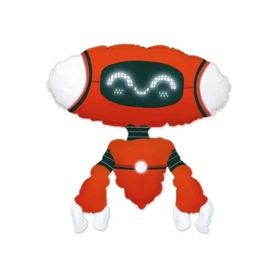 Balon Flexmetal foliowy Robot Red 68cm