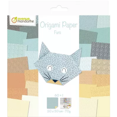 Avenue Mandarine Papier origami Furs 20 x 20 cm 60 kartek