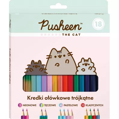 St. Majewski Kredki owkowe trjktne Pusheen 18 szt.