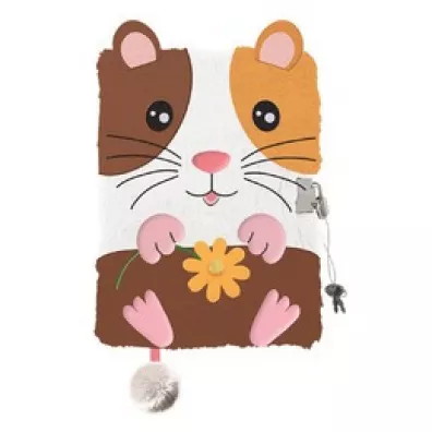 Pami�tnik A5 w�ochacz z k��dk� 3D My Little Friend Guine Pig 96 kartek