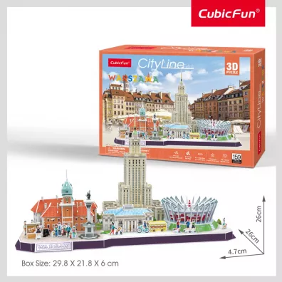 Puzzle 3D 126 el. Cityline Warszawa Cubic Fun