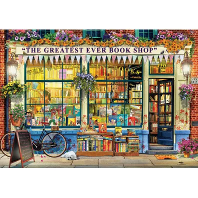 Puzzle 1000 el. Ksi�garnia i rower Eurographics