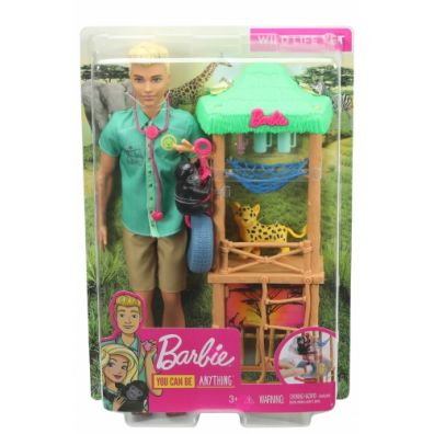 Barbie Lalka Ken kariera Weterynarz dzikich zwierzt GJM33 GJM32 p6 MATTEL