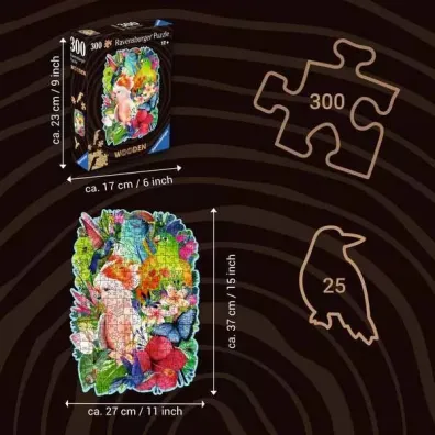 Puzzle drewniane 300 el. Ptaki Ravensburger