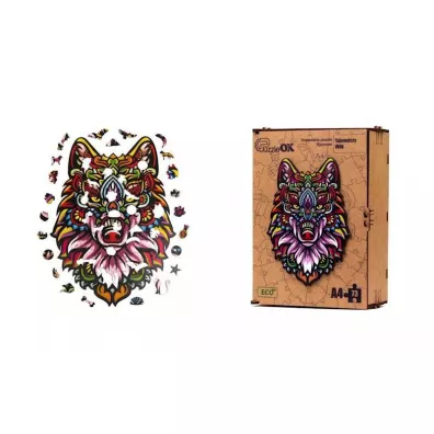 Puzzle drewniane eko 73 el. Tajemniczy wilk A4 PuzzleOK