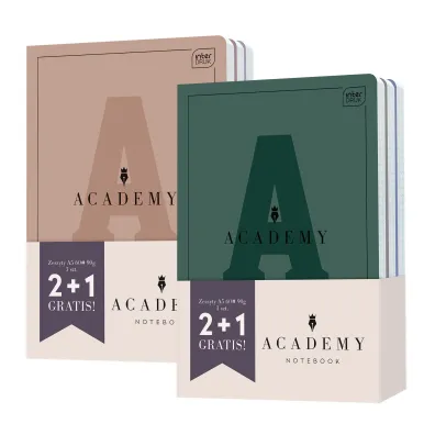 Interdruk Zeszyt A5 Academy kratka 60 kartek 3 szt.