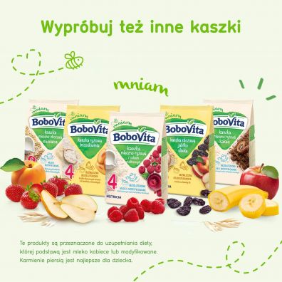 BoboVita Kaszka mleczna manna 3 owoce po 6 miesicu 230 g GRATIS