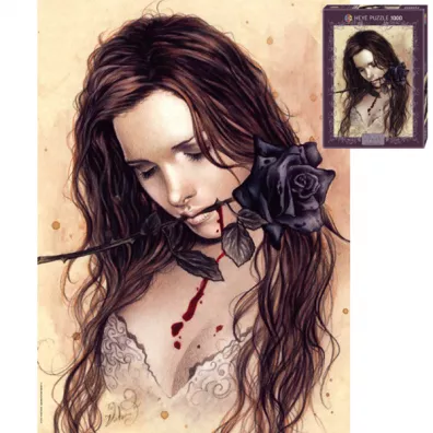 Puzzle 1000 el. Czarna r�a, Frances Victoria Heye