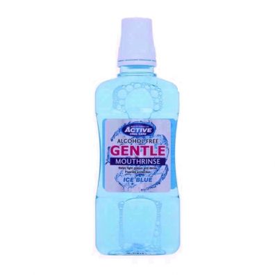 Active Oral Care Gentle Mouthrinse bezalkoholowy płyn do płukania jamy ustnej z fluorem Ice Blue 500 ml