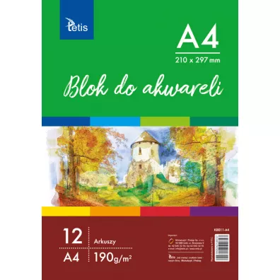 Tetis Blok do akwareli A4 12 kartek