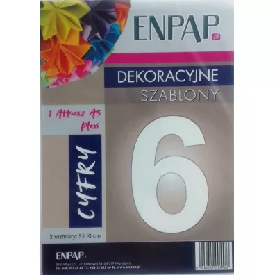 Enpap Szablon dekoracyjny A5 Plexi cyfra 6