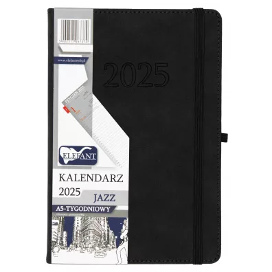 Kalendarz 2025 Jazz A5 tygodniowy czarny