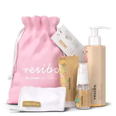 Resibo Zestaw Clean Skin Bag: Olejek do demakija�u + �ciereczka + �el myj�cy do twarzy + Tonik 150 ml + 30 ml + 15 ml