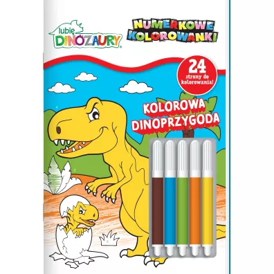 Kolorowa Dinoprzygoda. Lubi� Dinozaury. Numerkowe kolorowanki