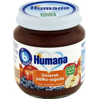 Humana Deserek jabłko-jagoda po 6. miesiącu 100% Organic Quality 125 g Bio