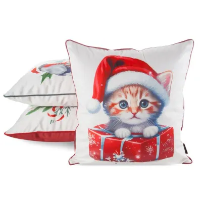 Eurofirany Poszewka �wi�teczna 175 45x45 cm kotek