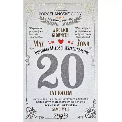 Yeku Karnet 20 rocznica �lubu (porcelanowa)