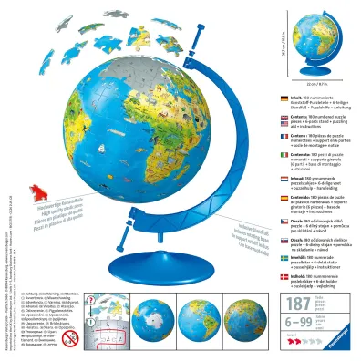 Puzzle 180 el. 3D Globus po angielsku Ravensburger