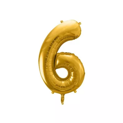 PartyDeco Balon foliowy 6 z�oty 86cm